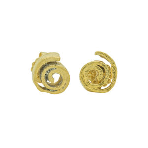 Gilt Cinnamon Swirl Studs by Fiona Hutchinson