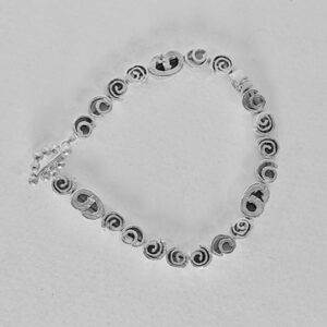 Cinnamon Swirl Silver Medium Bracelet by Fiona Hutchinson