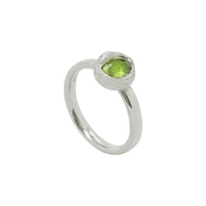 Nugget Silver Ring Large Peridot by Fiona Hutcinson