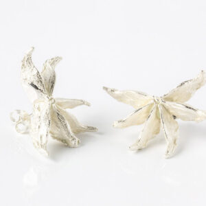 Star Anise Silver Stud Earrings by Fiona Hutchinson