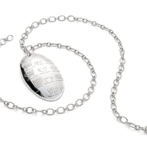 Coffee and Tea Cup Necklace in Silver by Fiona Hutchinson